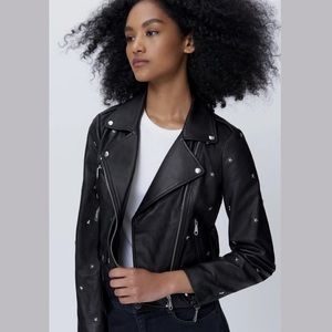 Rebecca Minkoff Wes Moto Leather Jacket With Star Studs